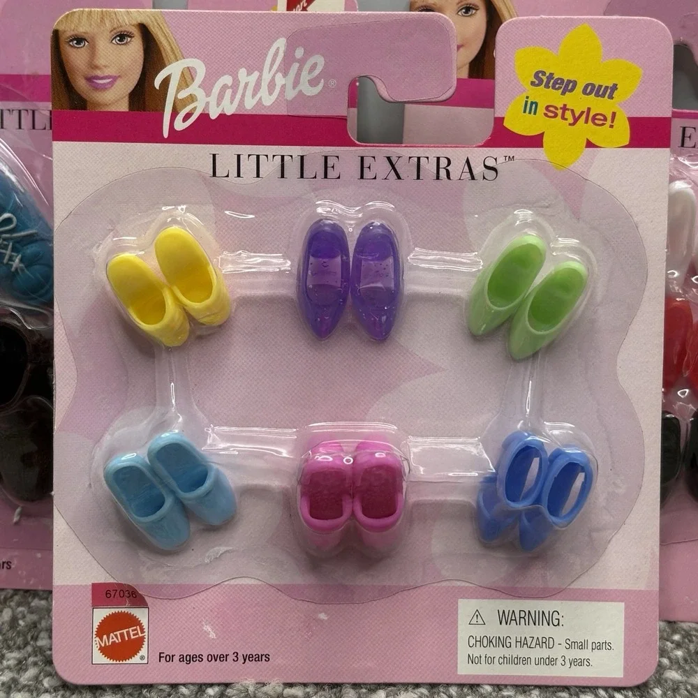 Barbie Ken Doll Shoes Little Extras 3 NIP Sets‎ VTG 1999 2001 Heels And Flats